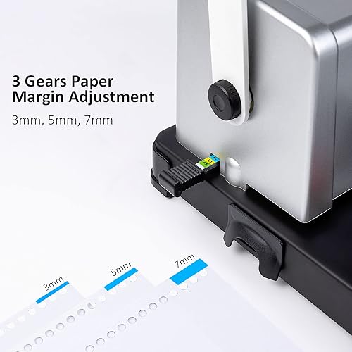Miniatura 5 de TIANSE Máquina de encuadernación de bobina en espiral, carpeta manual para hacer libros con insertador de bobina eléctrica, viene con 100 espinas de