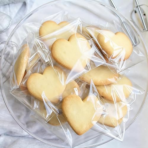 Miniatura 7 de Bolsas de galletas Morepack para regalos, bolsas de celofán con cierre autoadhesivo de 4x4 pulgadas, bolsas de celofán transparentes resellables