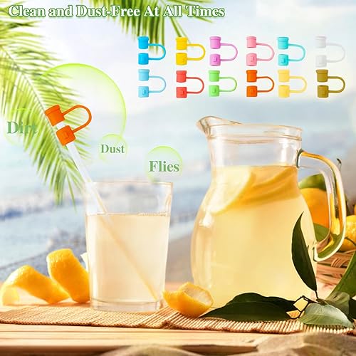 Miniatura 4 de 50 fundas de silicona para popotes, fundas reutilizables de 0.315 pulgadas, tapas de pajita, tapas de paja a prueba de polvo, accesorios para tapas