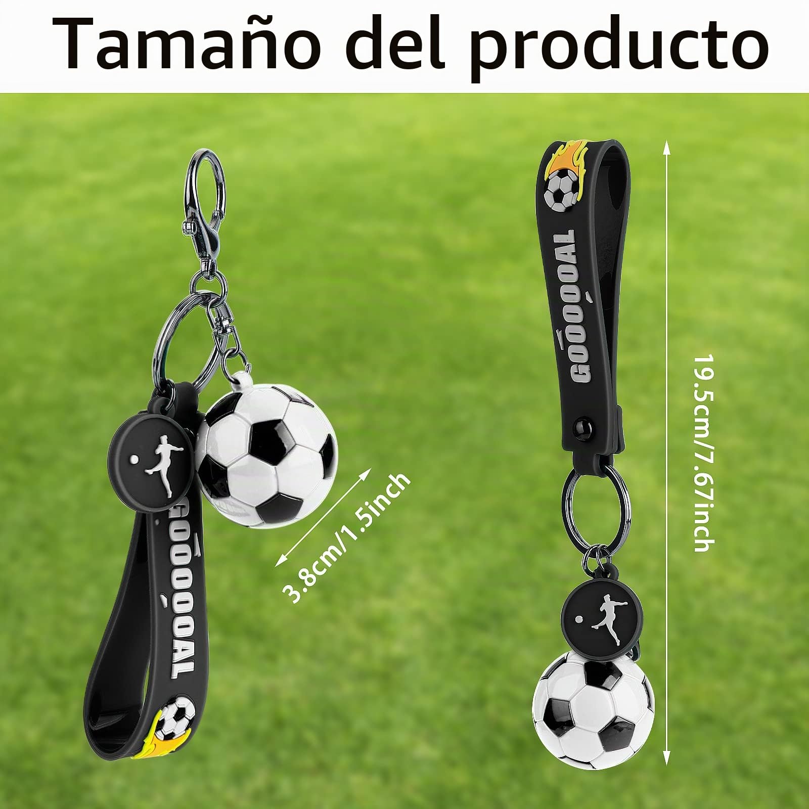 Cobee Llavero de regalo de fútbol, llavero de silicona inspirador, llavero de fútbol para niños, niñas, adolescentes, escuela deportiva, carnaval, recompensa, regalos de fiesta (blanco), Blanco