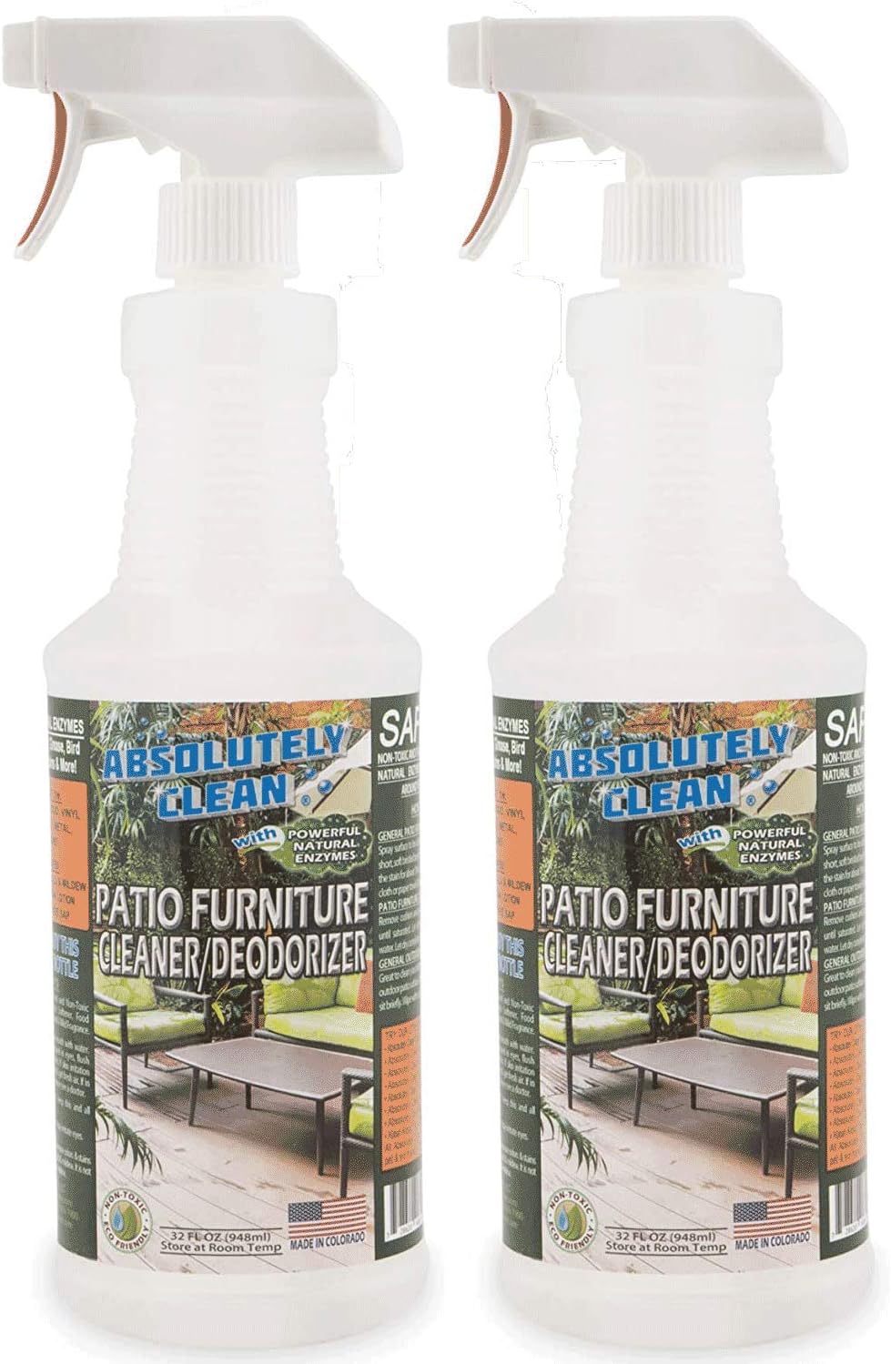 Amazing Patio Furniture Cleaner - Natural Enzymes Easily Remove Dirt, Bird Droppings, Food Stains and More from Your Outdoor and Patio Furniture - USA Made