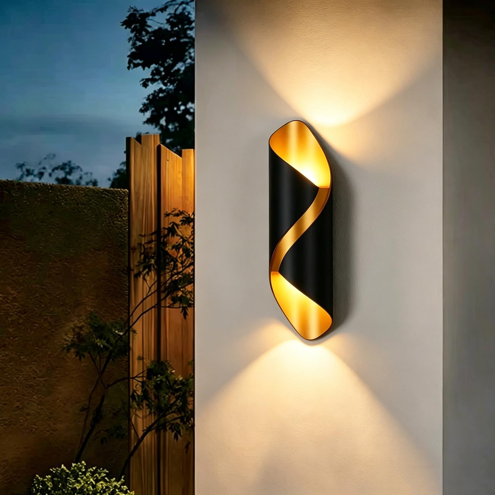 SDUYTDG Outdoor Wall Light Up Down Exterior Lighting Fixtures IP65 Waterproof Modern LED Square Wall Light Fixture for Porch Patio Front Door Garage 3000K