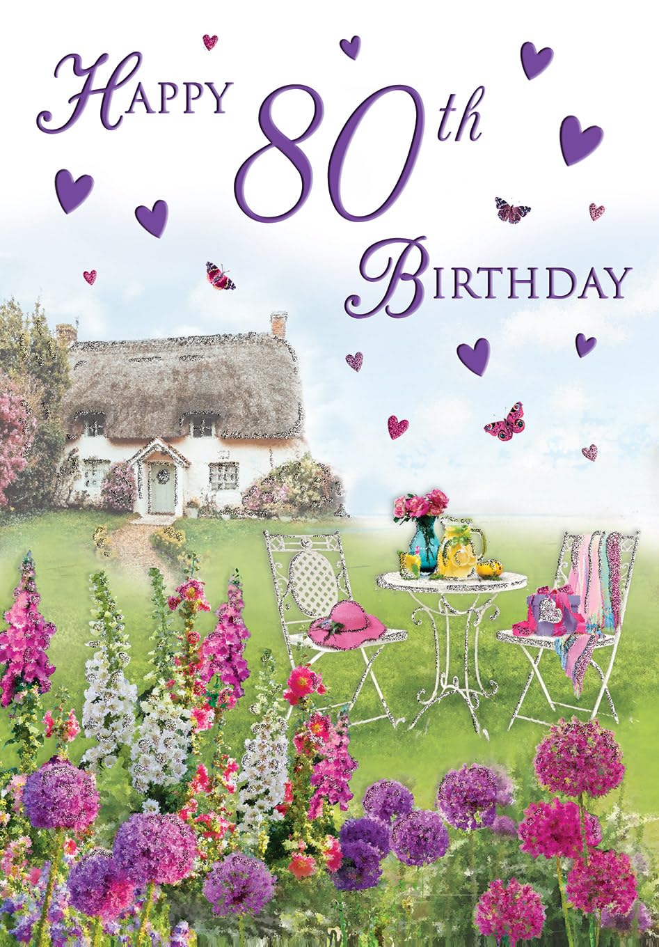 Regal Publishing Traditional Milestone Age Birthday Card Age 80 Female - 9 x 6 inches - Piccadilly Greetings