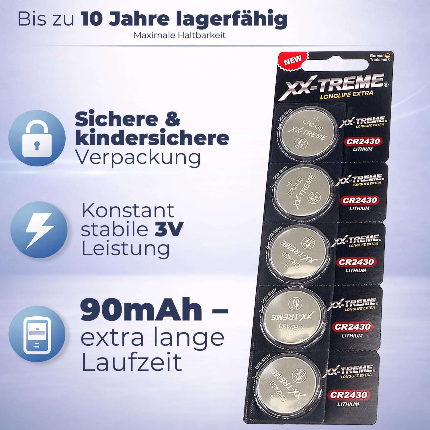 XX-TREME CR1632 Batterie 3V Lithium Knopfzelle – 100 Stück – CR 1632 für Autoschlüssel, Fernbedienung, Waage, Taschenrechner