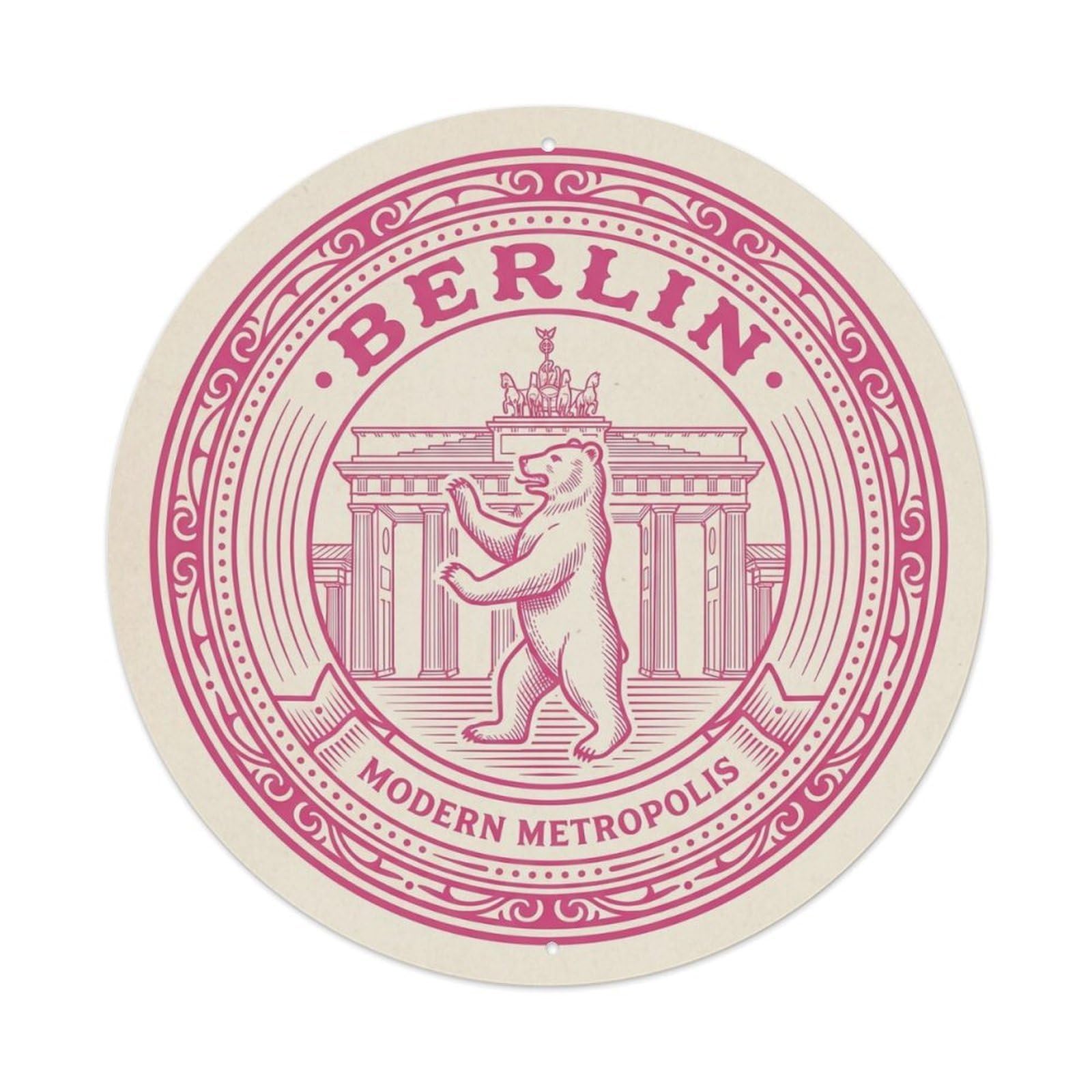Vintage Travel Berlin Germany Encounter Metal Tin Sign
