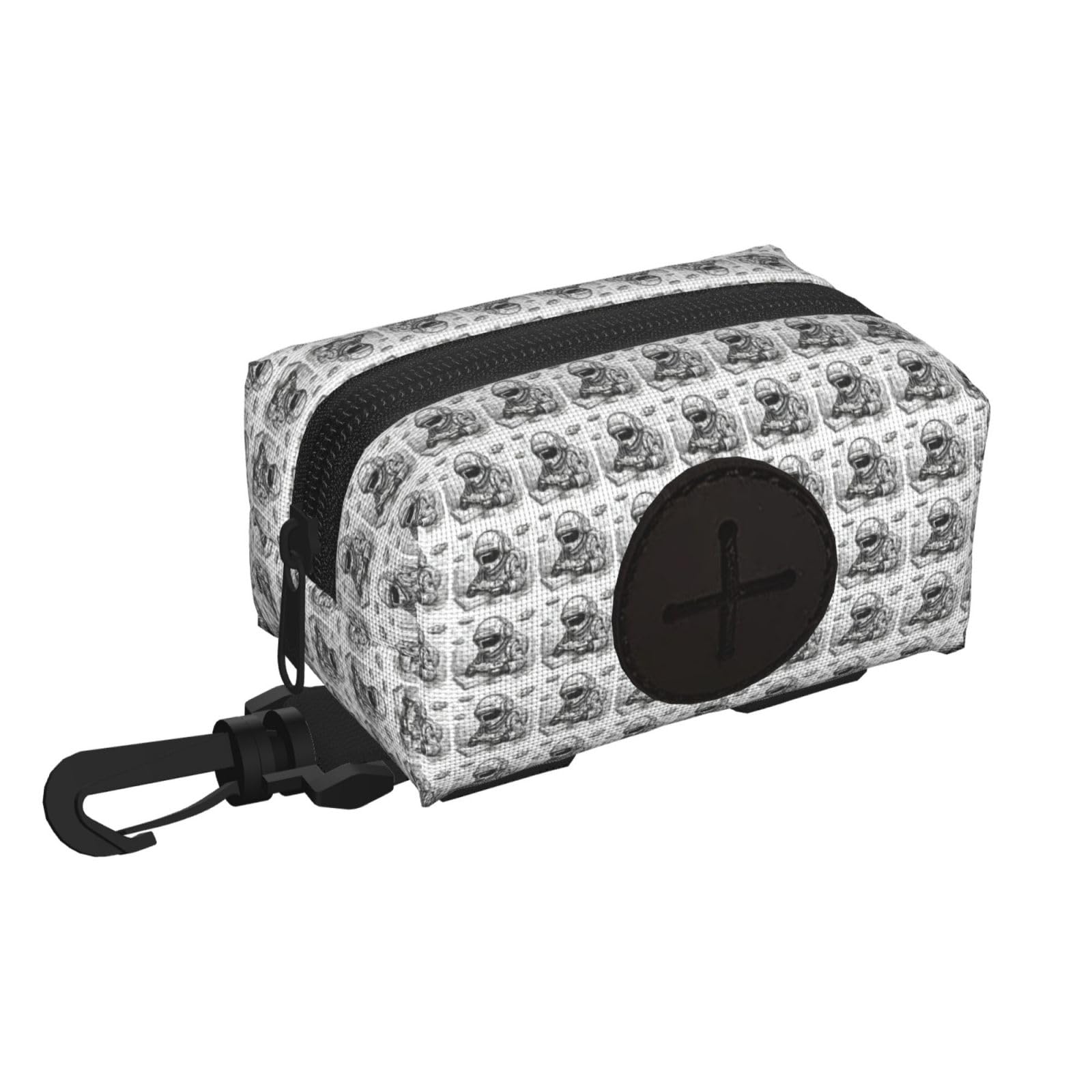 Pphgut Black Monochrome Sketch Style Gaming Print Waterproof Pet Waste Treat Bag Outdoor Walking Hiking Pouch Camping Accessory