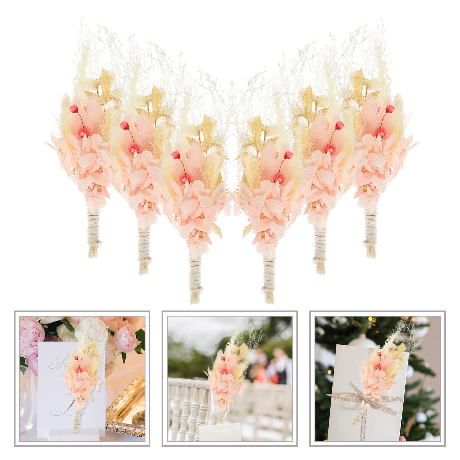 ABOOFAN Lot De 5 Mini Bouquets De Gypsophiles Séchés 6 Pièces pour Décorer Un Vase pour Une Fête De Mariage