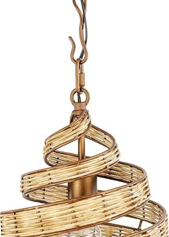 Varaluz Flow 1-Light Twist Mini Pendant - Baguette/Natural Rattan