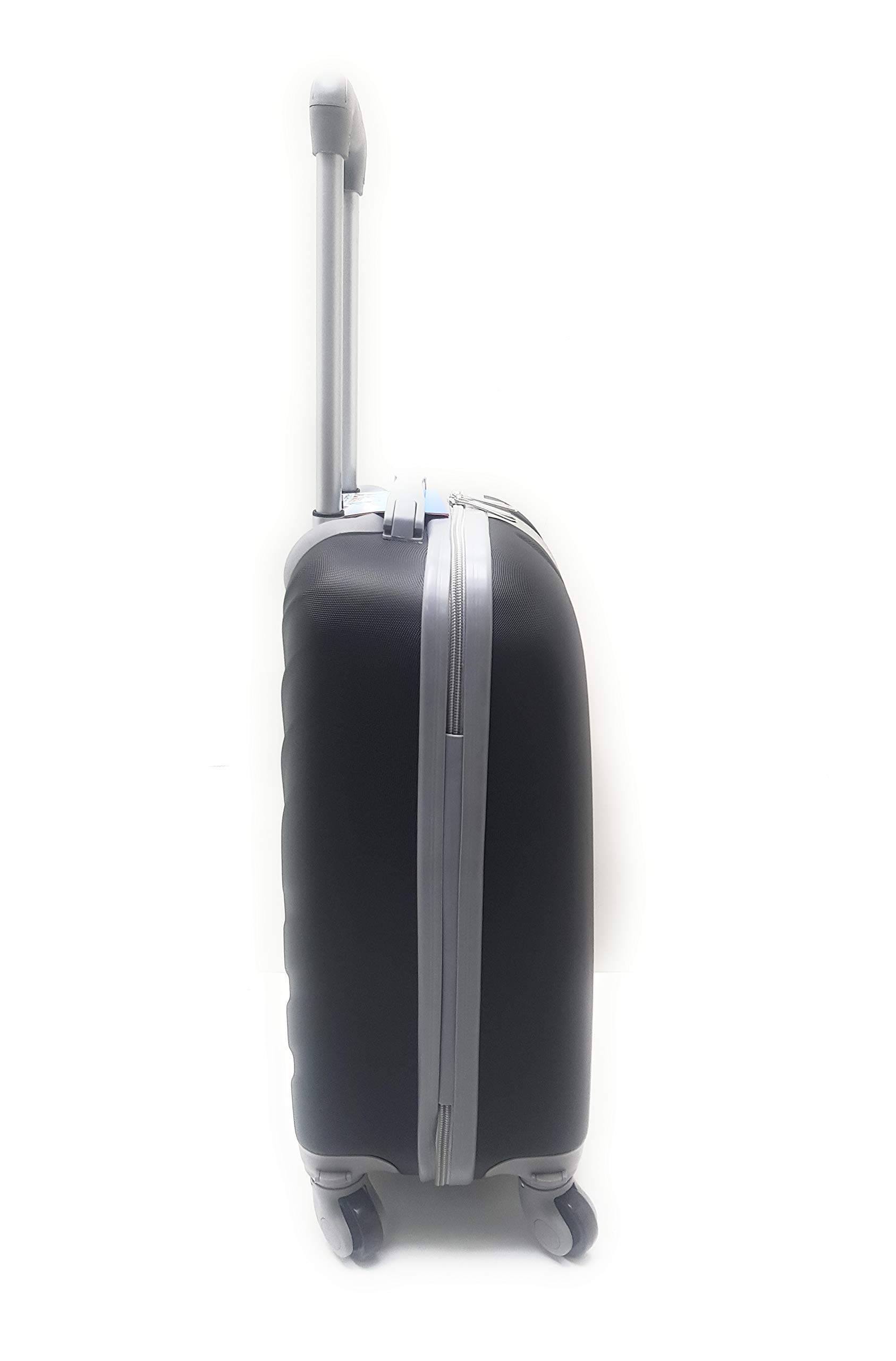 TROLLEY ORMI-LUMI IDONEO RYANAIR Cm.55x40x20 ABS RIGIDO 4 RUOTE MISURE EFFETTIVE del trolley Cm.52x33x19 Bagaglio a mano (NERO)