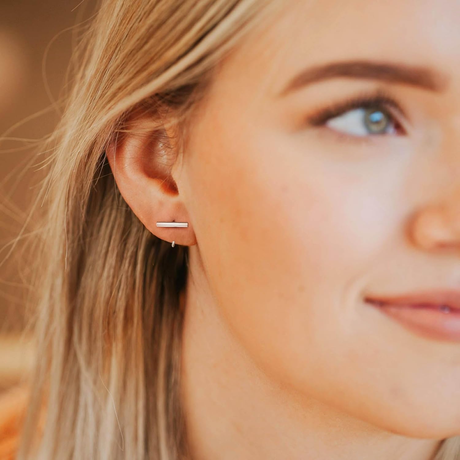 CHIC & ARTSY 925 Sterling Silver Half Hoop Earrings for Women, Small Huggie Hoops Set with Ball Bar Star Moon Cross & Pearl, Lightweight Comfort Fit Everyday & Sleep Earrings - Image 3