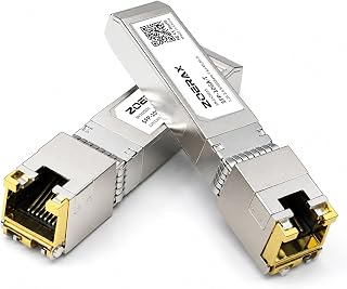 10G SFP+ to RJ45 Copper Transceiver 2-Pack, Multi-Rate 10G/5G/2.5G/1.25G Auto-Negotiation, 30-Meter Cat6a/Cat7 Support, Hot-Swappable for Cisco, Ubiquiti, TP-Link, Netgear, MikroTik