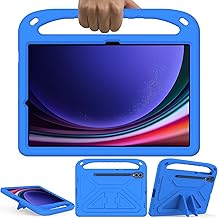 Case for Samsung Galaxy Tab S10+/ S9+/ S8+/ S7+/ S9 FE+/ S7 FE 12.4" - Lightweight Shockproof with Handle Stand Kids Case for Tab S10 Plus/ S9 Plus/ S9 FE Plus 12.4" - Blue
