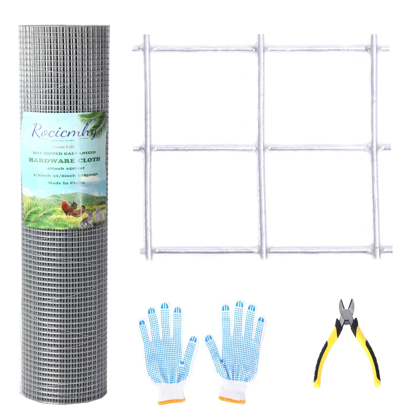 Buy Rocicmhy 48x50 Hardware Cloth 1/2 In 19Ga,Hot Dipped Galvanized Welded Wire Fencing,Chicken
