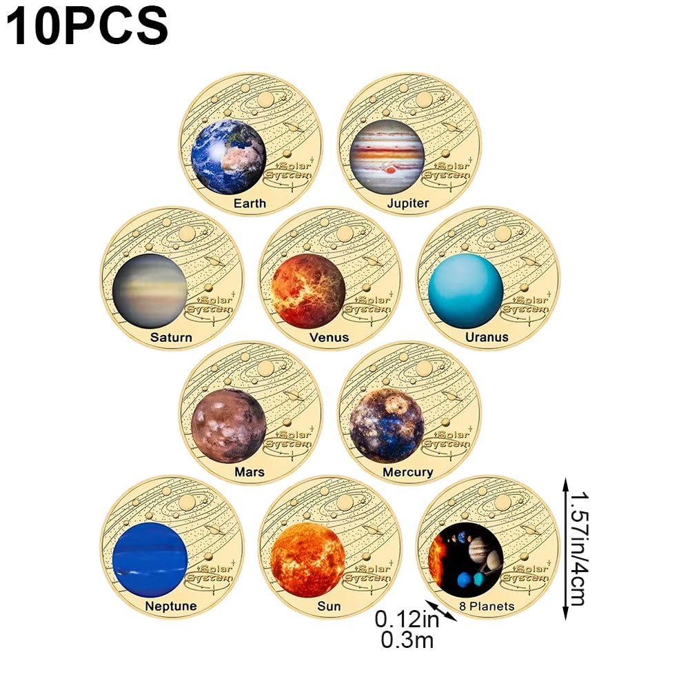 Moneda De Desafío del Solar, 10 Monedas Conmemorativas del Solar, Medalla De Recuerdo para Entusiastas De Los Planetas.