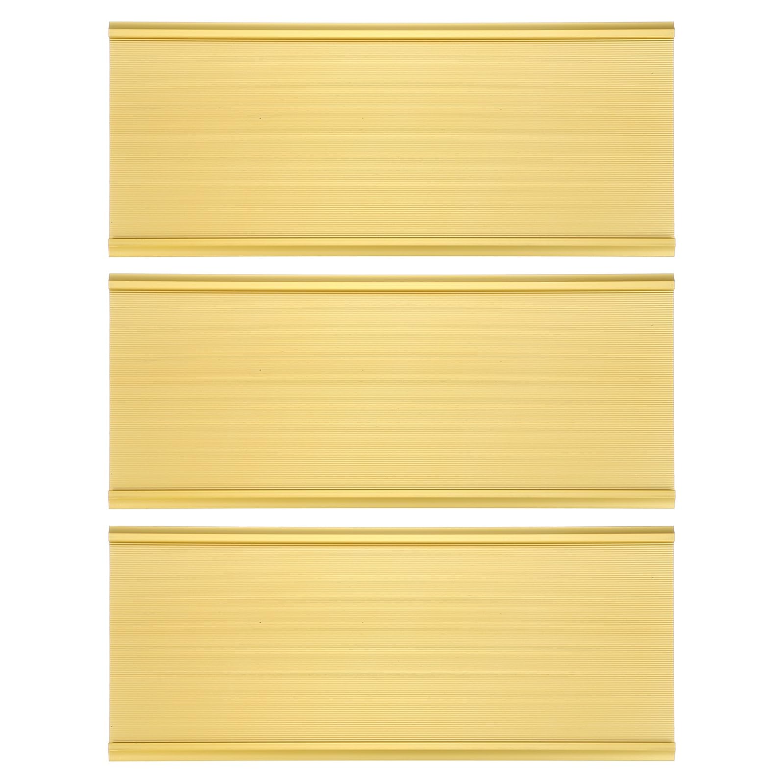 PATIKIL 3 Pack Nameplate Holder for Door or Wall, Aluminum Name Plate Suitable 4.2x11" Image for Office Business Meeting Room, Gold