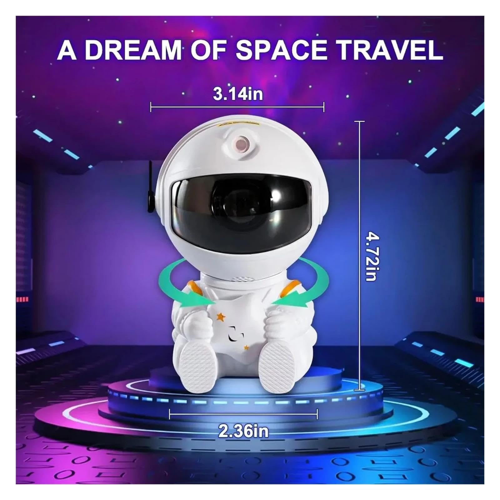 Luz Nocturna Con Proyector De Estrellas Y Galaxia for Niños, Astronauta