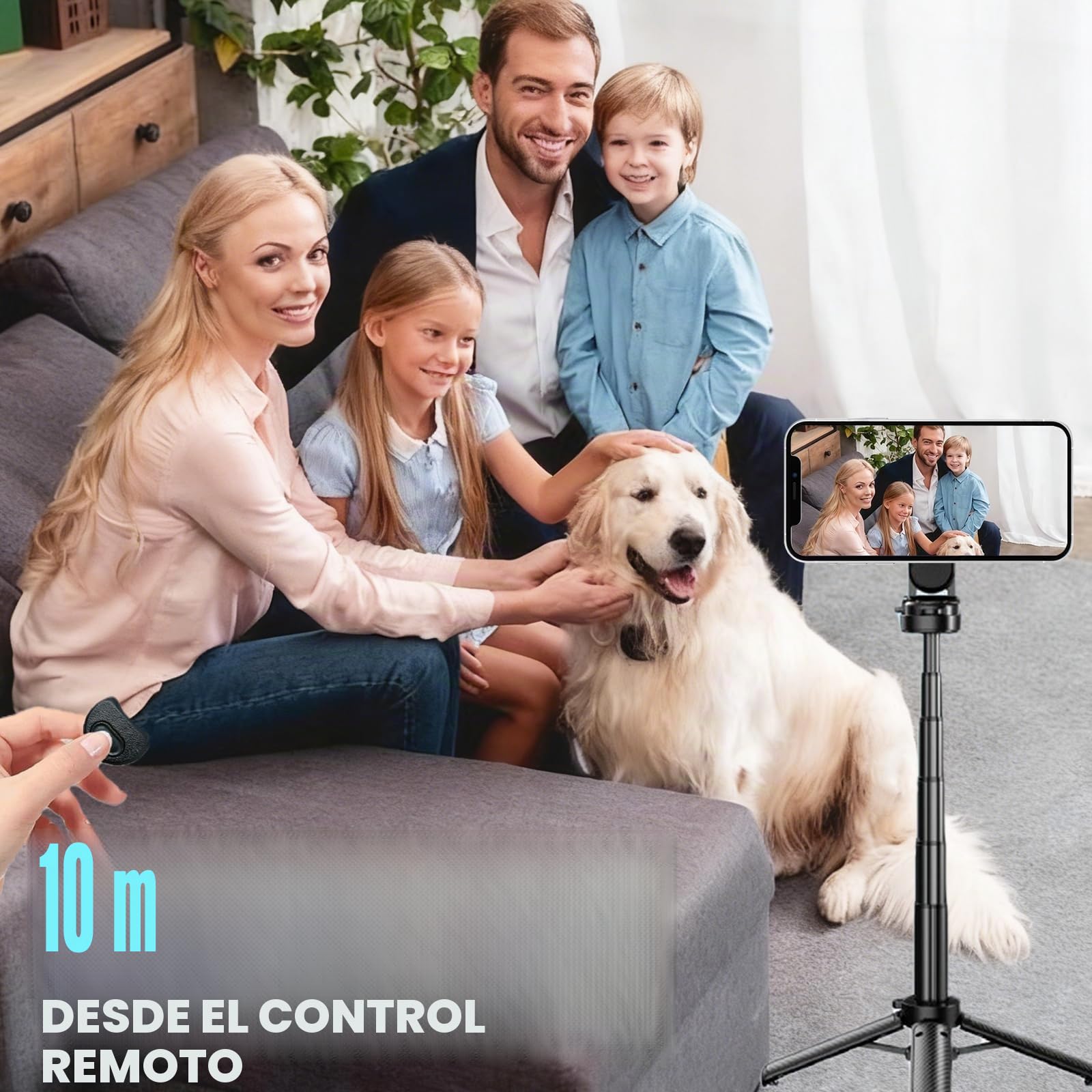 Palo selfie multifunción 4 en 1 con rotación de 360°, palo selfie magnético, mini trípode para cámara con mando a distancia inalámbrico, soporte para teléfono móvil para iPhone Android