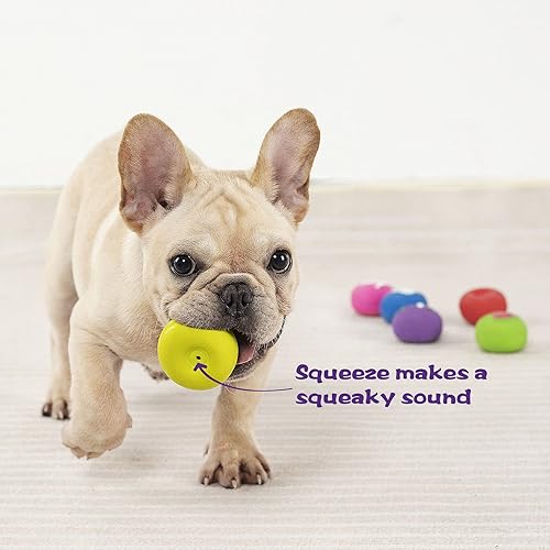 Miniatura 2 de Pawdoer Pelota chirriante para perro juguetes de látex para cachorros pequeños y medianos goma suave interactiva para jugar atrapar rebotar y