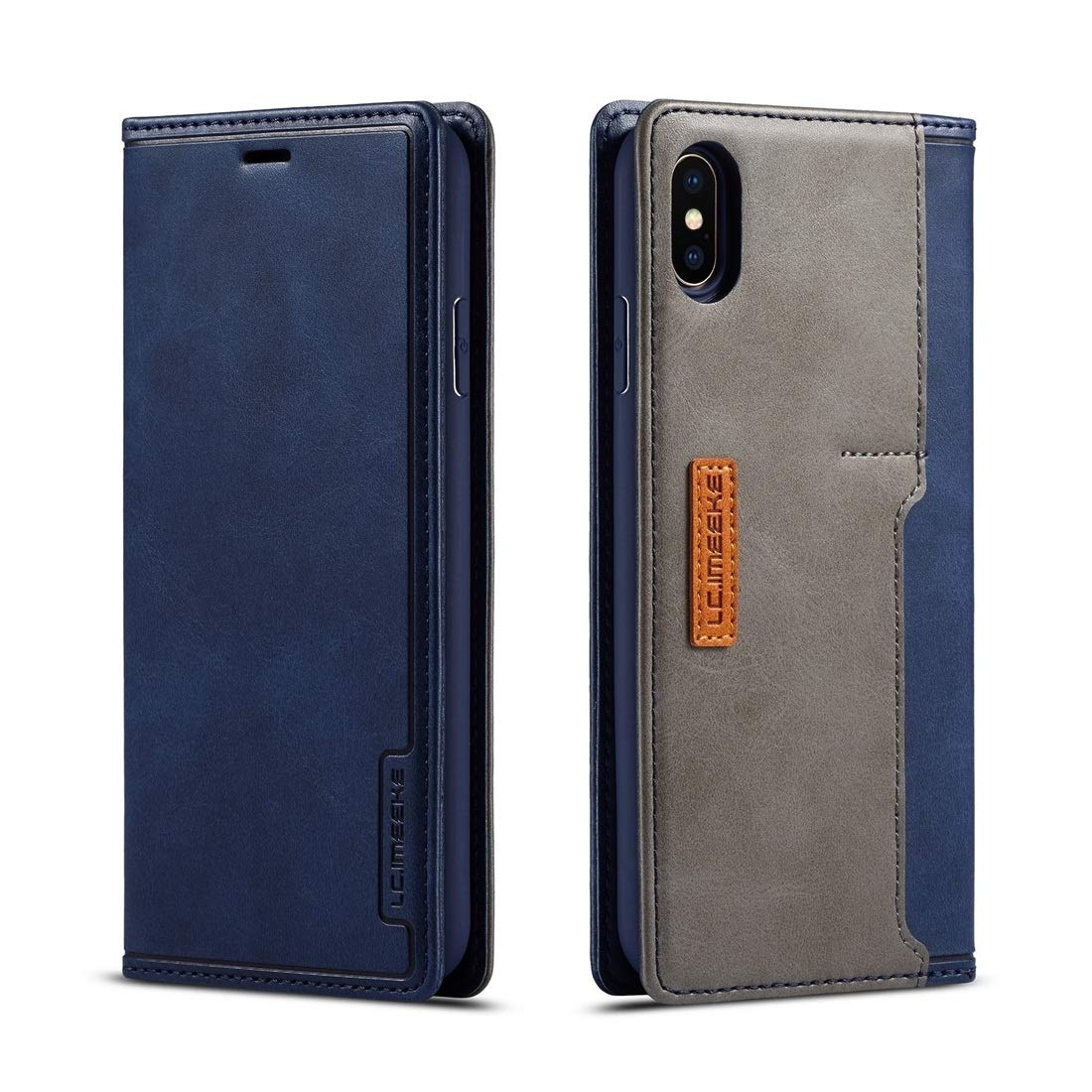 GFMING Mobile Phone case for iPhone X/XS LC.IMEEKE LC-001 Series PU + TPU Colouration Matching Frosted Horizontal Toss Leather Case with Holder & Card Slot