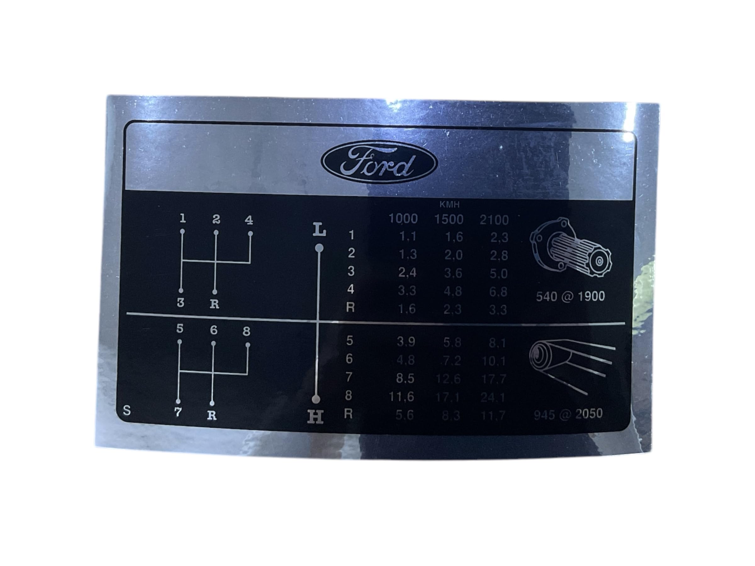 EPTRACTOR - C5NN7B292C - Shift Pattern Decal Fits Ford 2000, 3000 Series