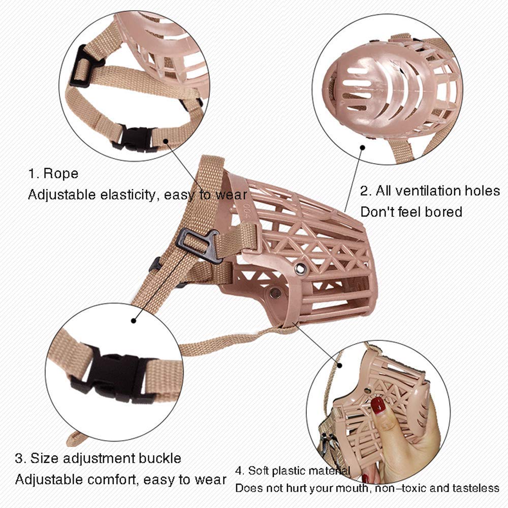 Bozal para Perro, bozal Protector Ajustable antimordeduras, bozal de Entrenamiento para Perros pequeños, medianos y Grandes