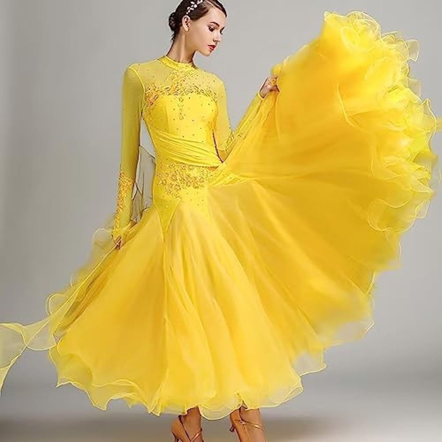 社社交ダンスドレス モダン スタンダード 衣装 RIKOUZY] 社交ダンス