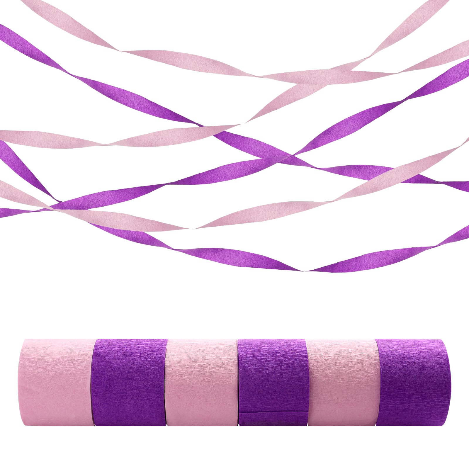 Crepe Paper Streamers 6 Colors 492ft – Party Streamers &amp; Paper Streamers for Birthday Decorations, Bachelorette Party, Baby Shower, Wedding &amp; Bridal Shower Decor, Streamers Party Supplies (Style A)