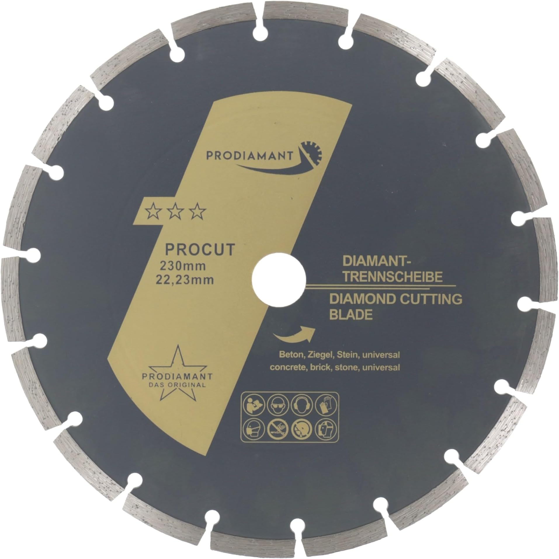 PRODIAMANT diamond cutting disc universal 230mm 9inch x 22.2 mm concrete, stone, brick 9 inch diamond disc 7mm segment