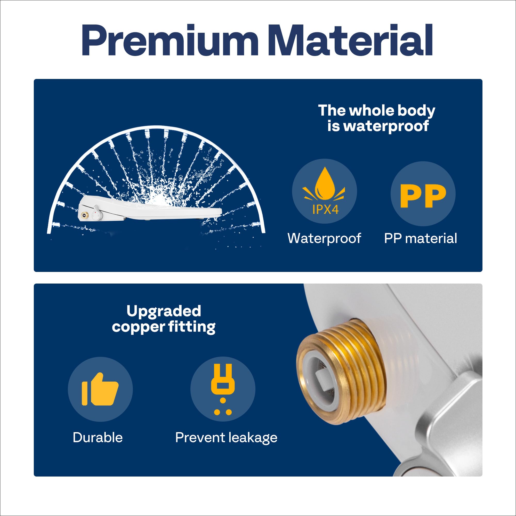 VIVOHOME Smart Heated Bidet Toilet Seat with Remote Control Self-Cleaning Dual Nozzles for Rear and Front Cleansing Adjustable — view 6