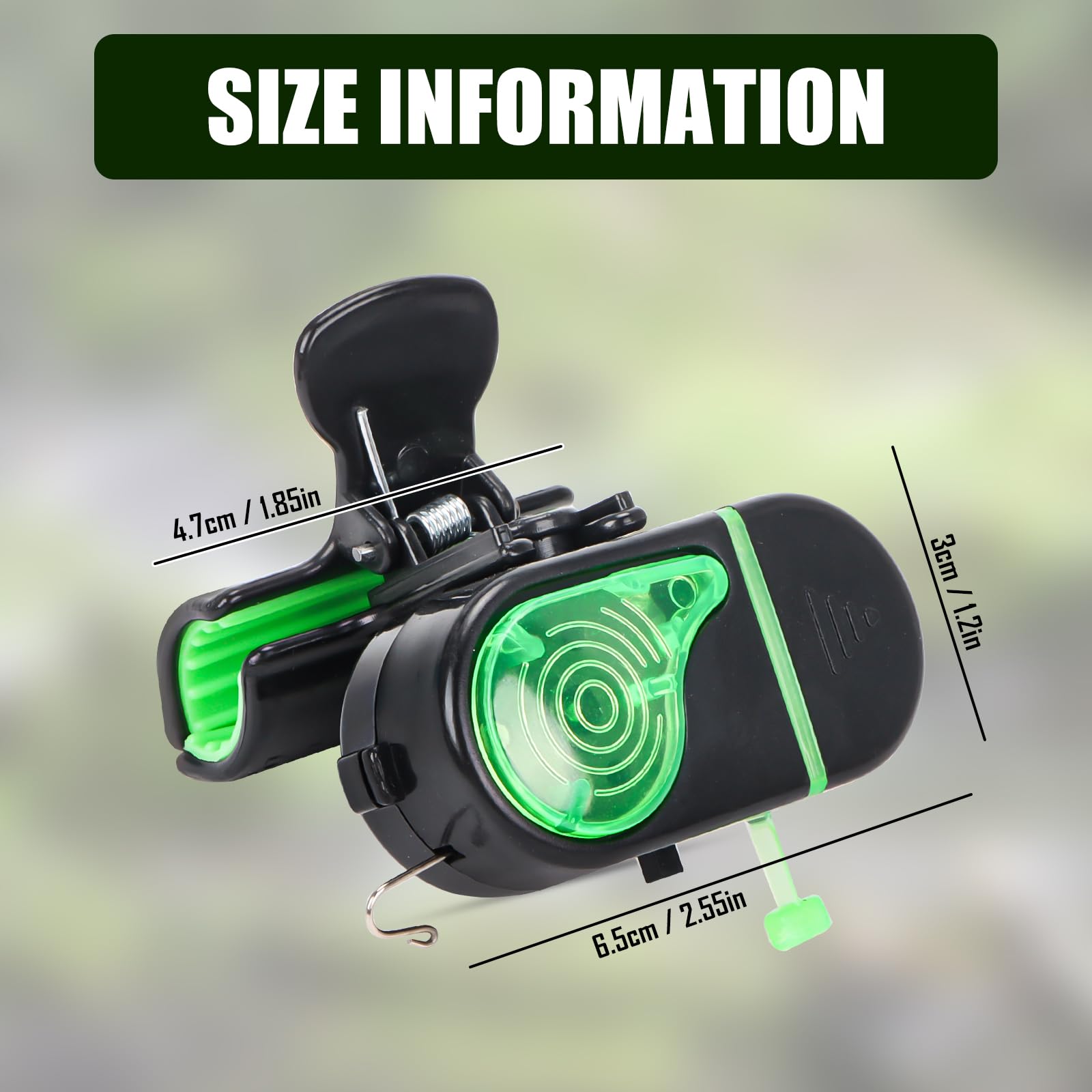 Byffoer Détecteur de touche de pêche à clipser avec lumière LED et son, sonnette de pêche, alarme électronique sensible, accessoire de pêche pour sports de plein air, adultes et hommes