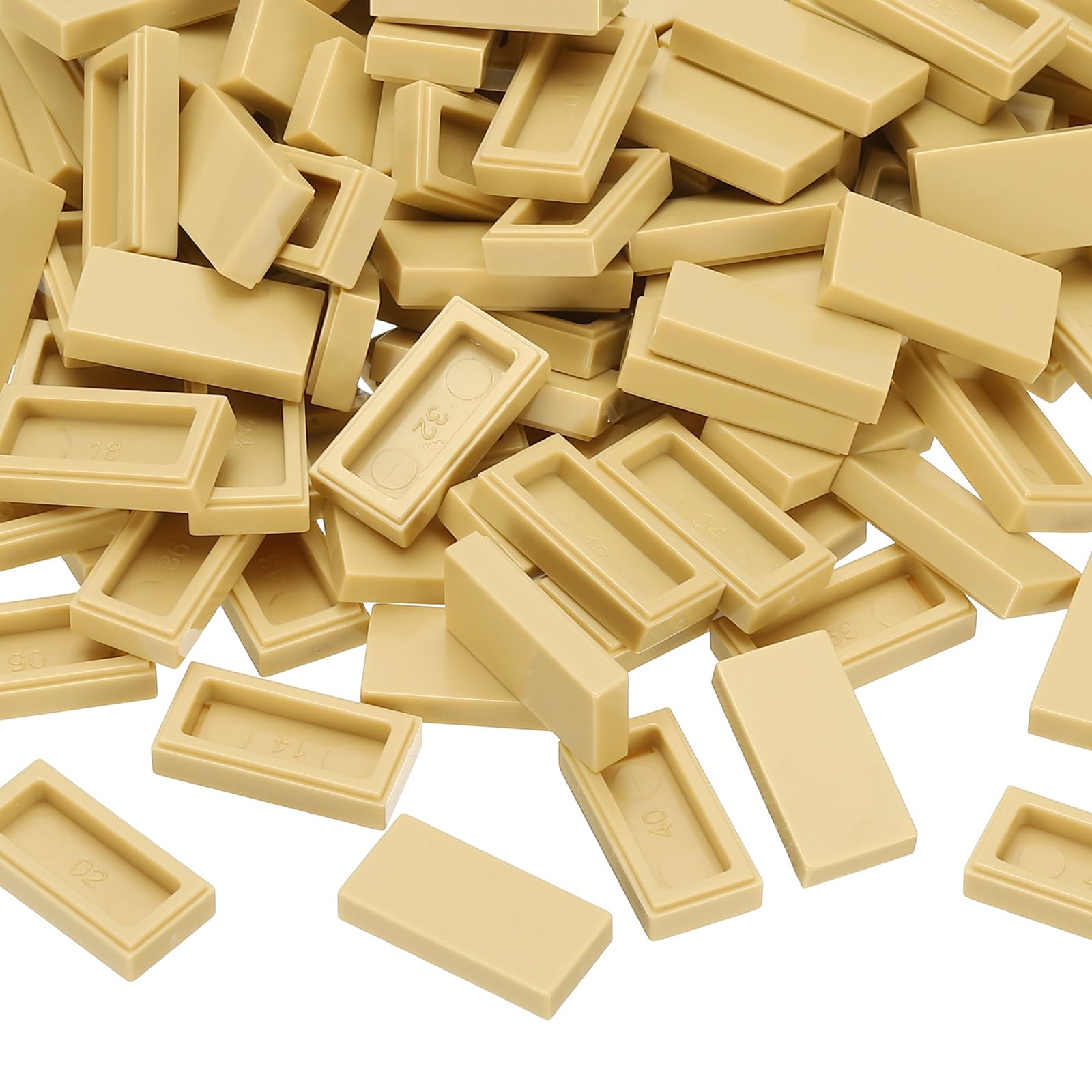 PATIKIL 555 Pezzi blocco Piatti All'Ingrosso, 1x2 Mattoncini Quadrati Albicocca Classici Superficie Liscia Mini Accessori Da Costruzione Mattoni Compatibili Kit