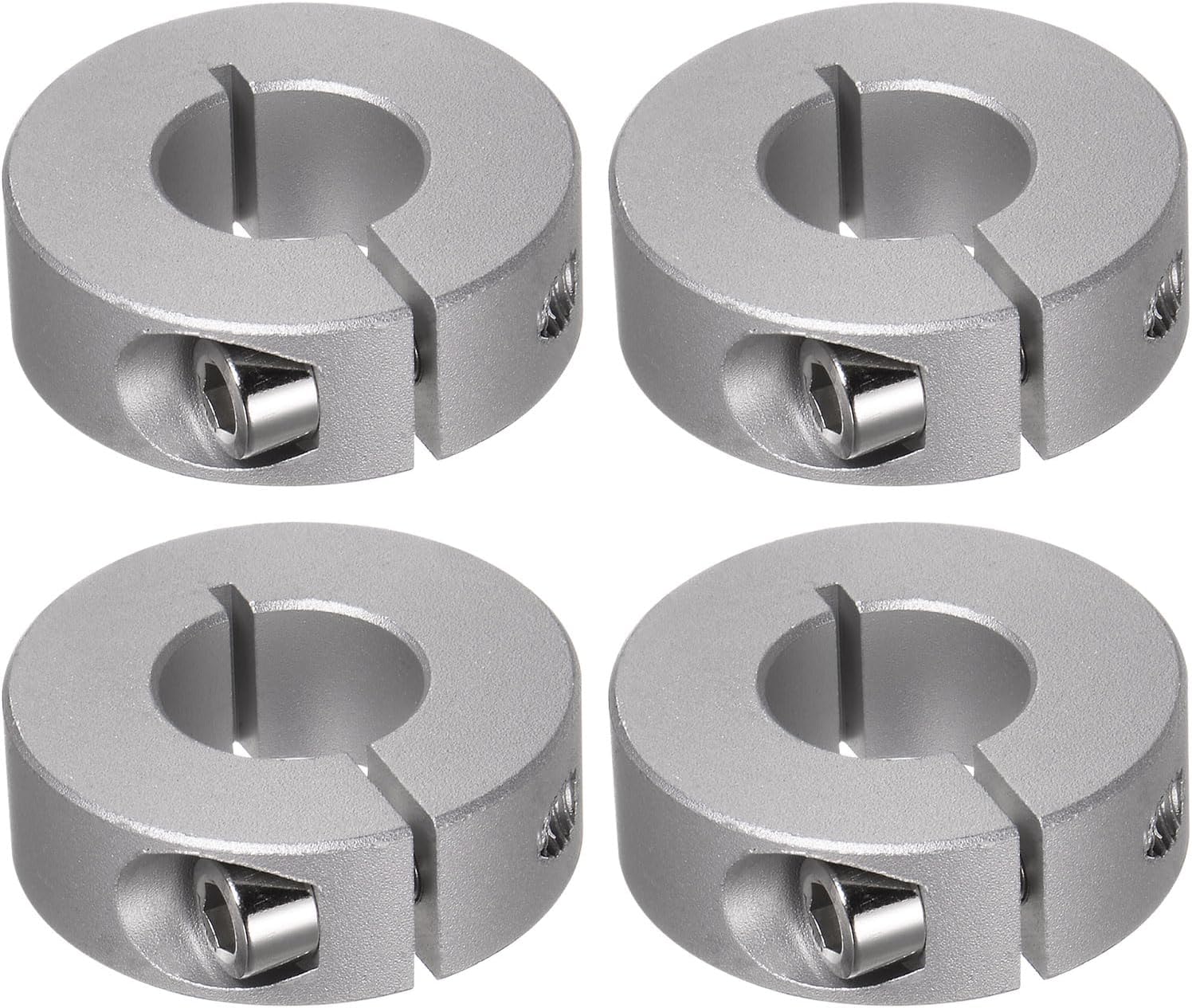 HARFINGTON 4pcs Shaft Collar 16mm Bore Aluminum Alloy Set Screw Split Clamp-On Collars, 35mm OD, 12mm Width, for Wheel Barrow Axle, Gearbox Assemblies, Machine Tools, Industry, Anodization