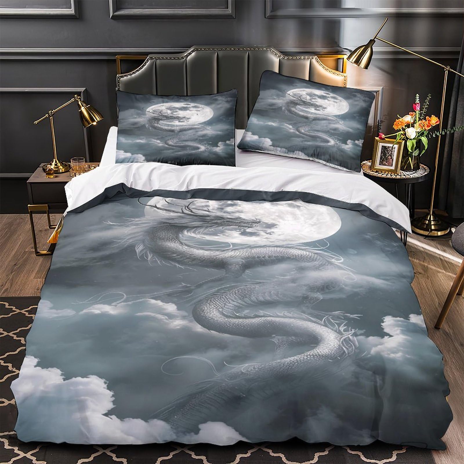 Parure de couette dragon 3D de qualité supérieure microfibre 135x200