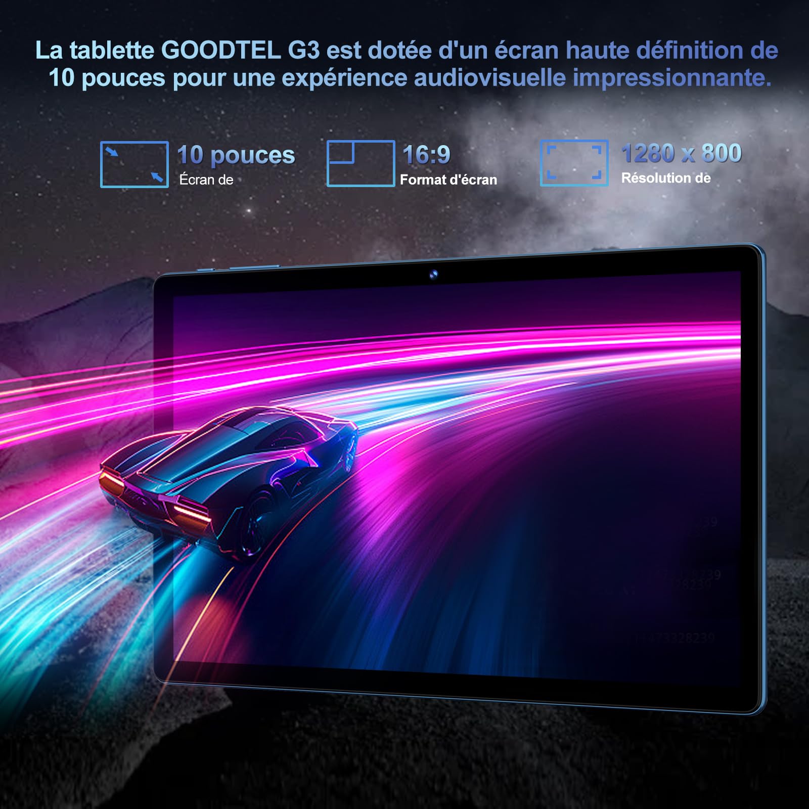 2024 Tablet 10 Pollici | Android 13 | 12GB RAM 128GB ROM(1TB TF) | Octa-Core | WiFi 5G | GPS | FHD | Bluetooth5.0 | 8MP+5MP | Tipo C | OTG | Cast | Tablet PC con Custodia, Tastiera e Mouse - Blu