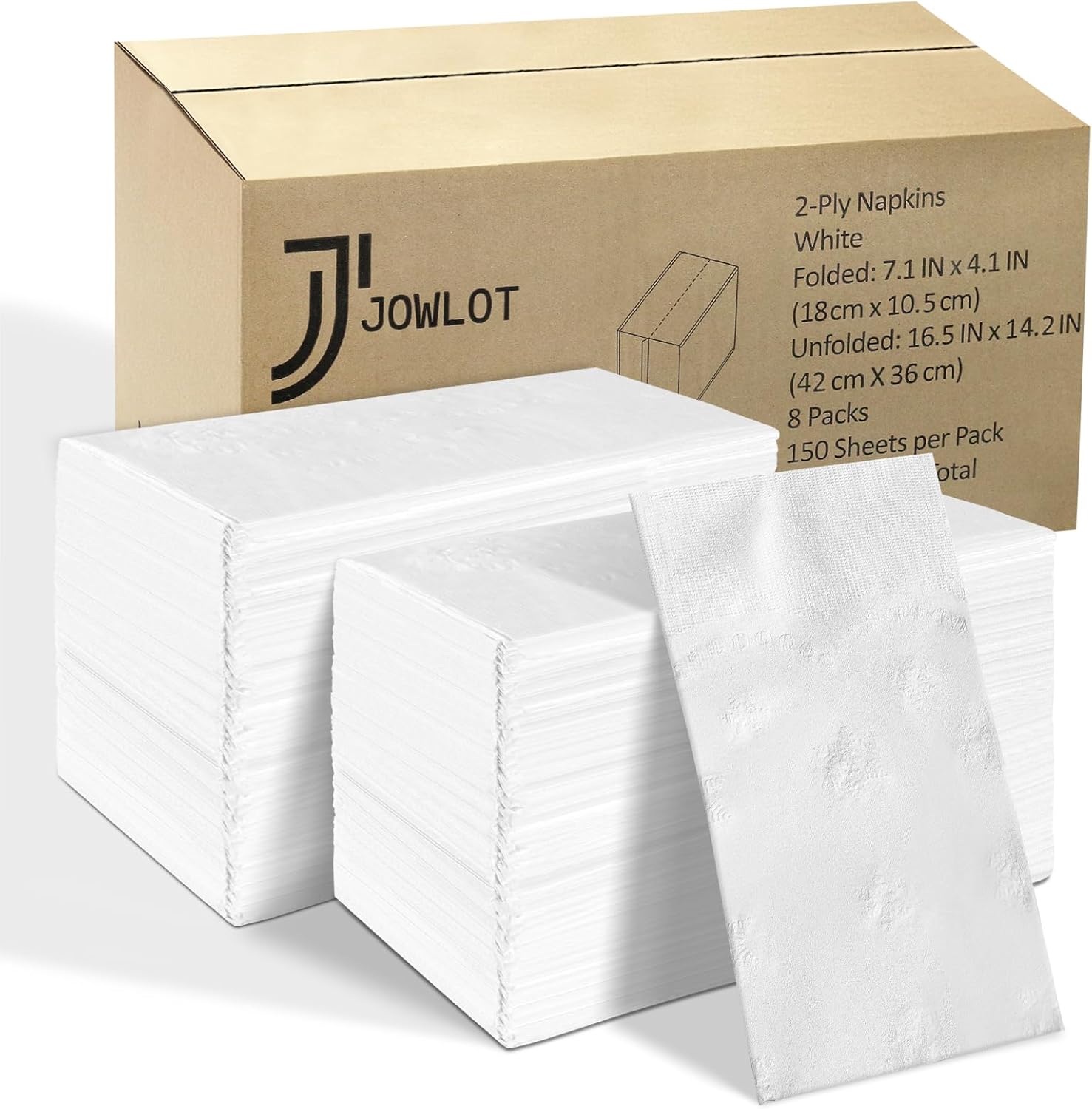 Disposable Napkins, 2-Ply 1200 Count Paper Dinner Napkins, White Napkins Bulk for Wedding Party Bathroom and Everyday Use (16.5” x 14.2”)