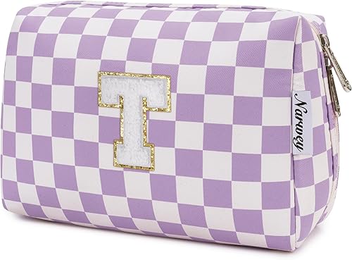 Vista 69 de Narwey Bolsa de maquillaje con iniciales para adolescentes y niñas, regalos de moda de 6, 8, 10, 11, 12, 14, 16, 18 años, bolsa de aseo cosmética