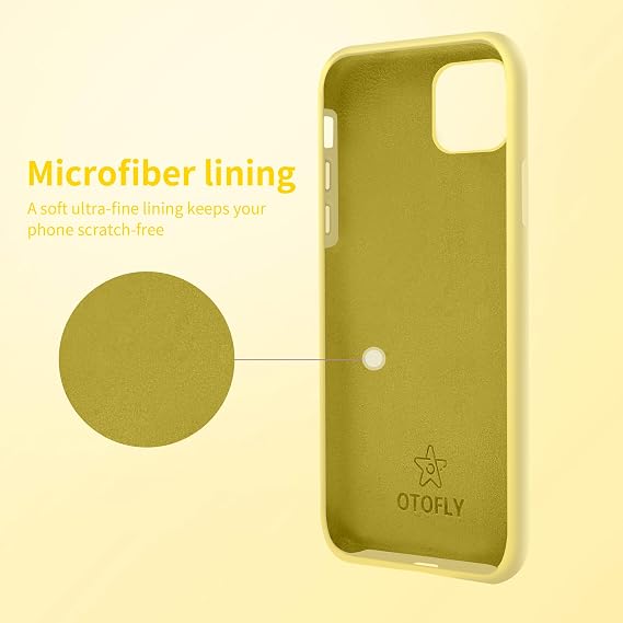 OTOFLY Compatible with iPhone 11 Case,ultra slim fit iPhone case liquid silicone gel cover with full body protection anti-scratch shockproof case,Yellow