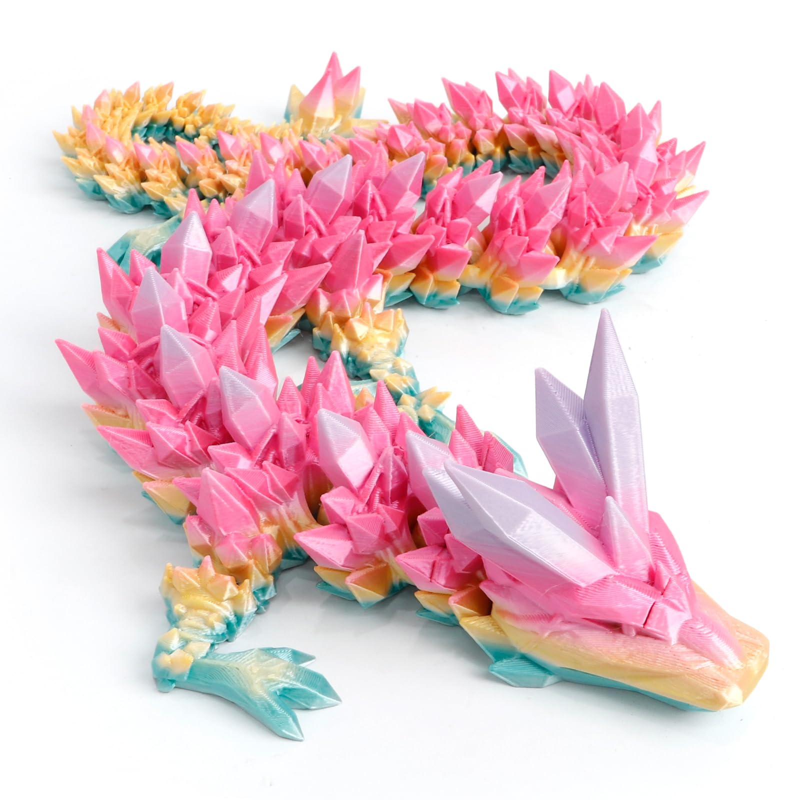 Flavery 24 inch 3D Printed Dragon Candy Rainbow Fidget Toy