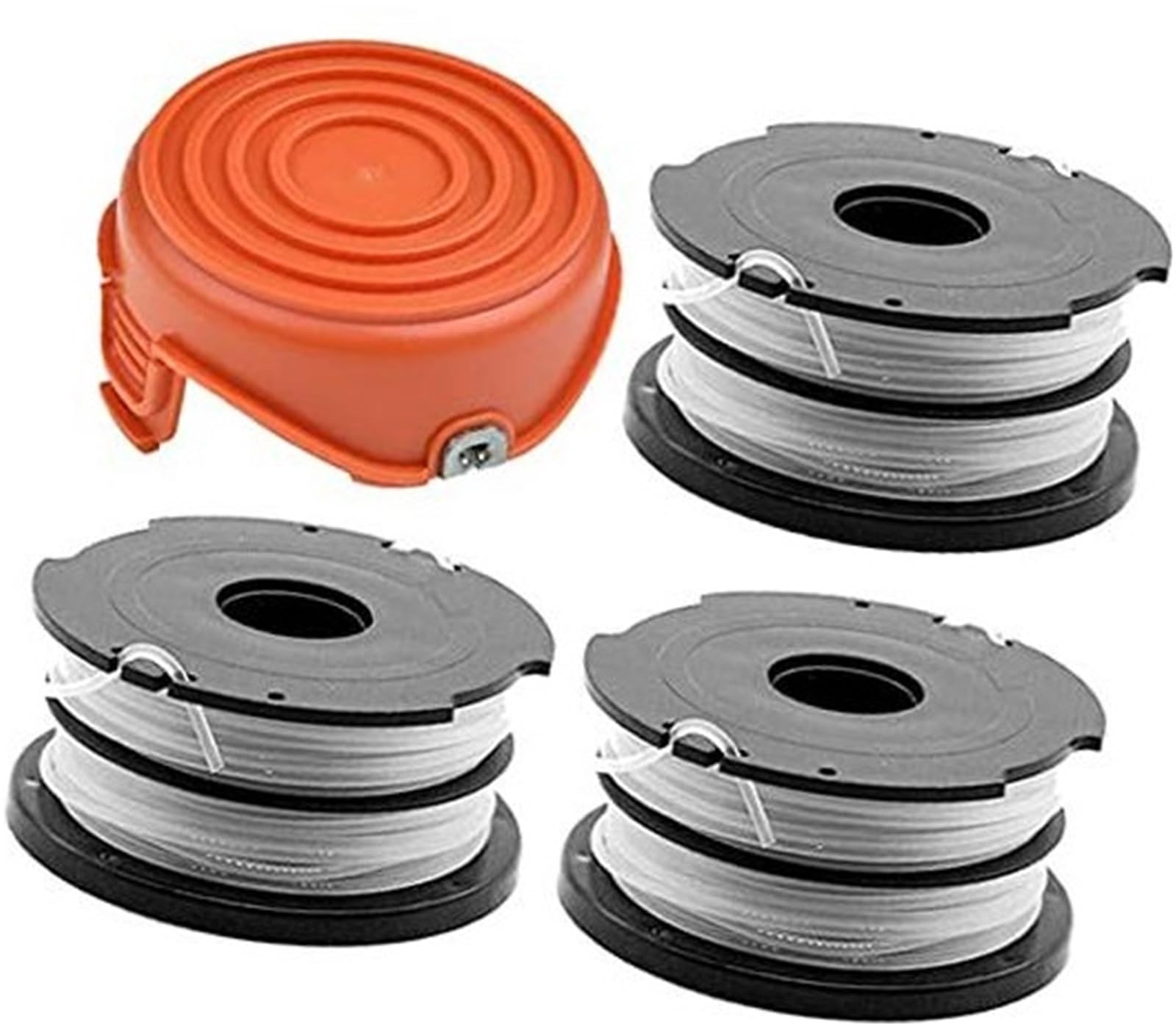 MKVAXR Replacement Kit, for Black Decker Strimmer GL675 GL680 GL685 GL686 GL687 GL690 1 Cover Cap, 3 Spool Line Lawn Mower Spool