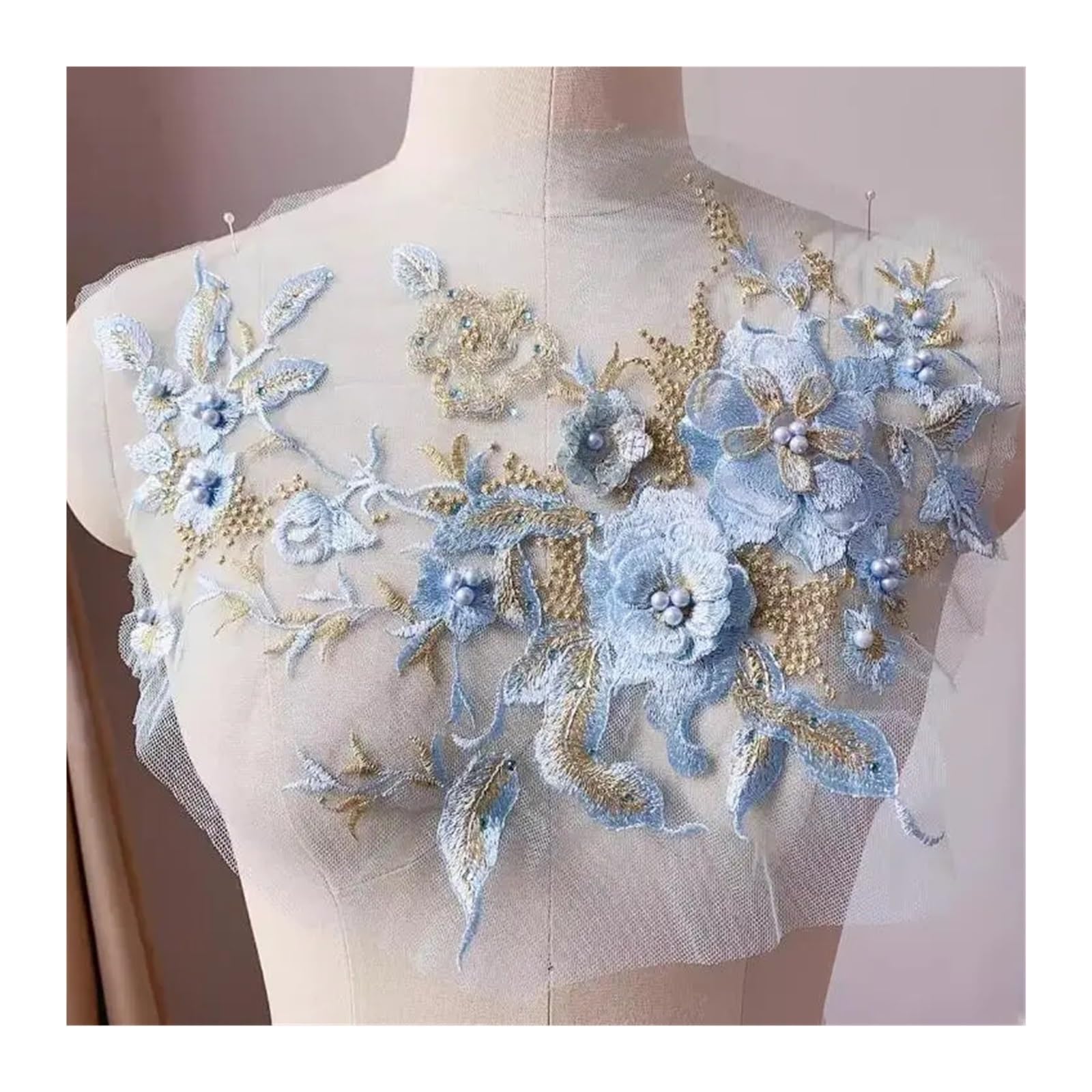 Tissu brodé en dentelle 3D application scrapbooking et accessoire bricolage couture DIY