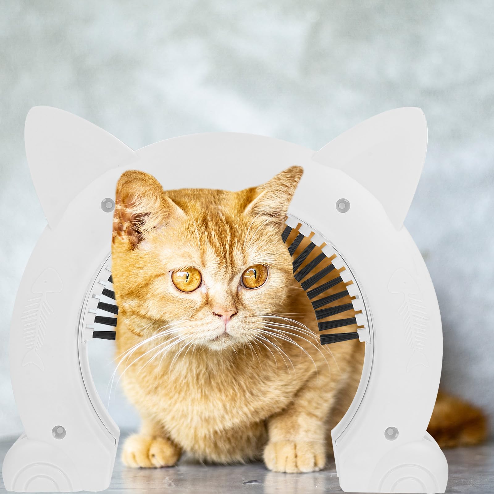 ibasenice Porte pour Chat Intérieur Pratique et Sécurisée en Abs Blanc, Trappe pour Chatons et Chats, Cadre pour Porte D'accès aux Animaux, 1 Set