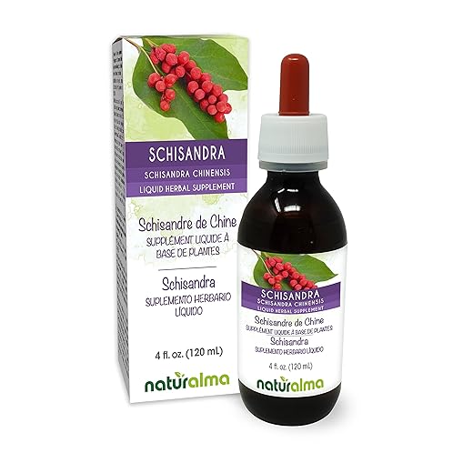 Schisandra (Schisandra chinensis) Fruit Alcohol-Free Tincture Naturalma | 4 fl oz Liquid Extract in Drops | Herbal Supplement | Vegan | Product of Italy
