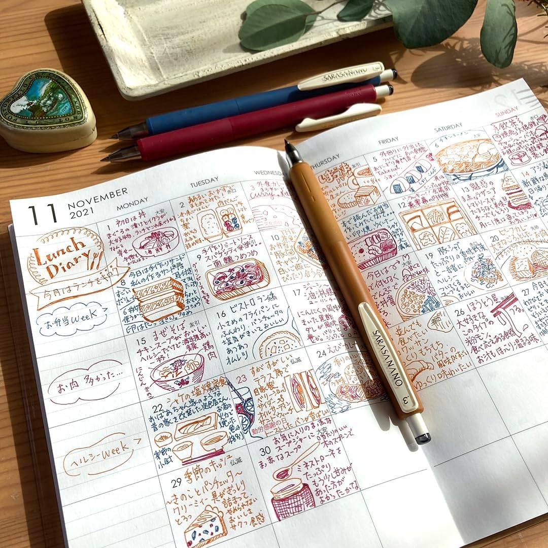 Zebra P-JJH72-VI10C-AZ Sarasa Nano Gel Ballpoint Pen Vintage Color 0 3mm Set of 10 Colors — view 4