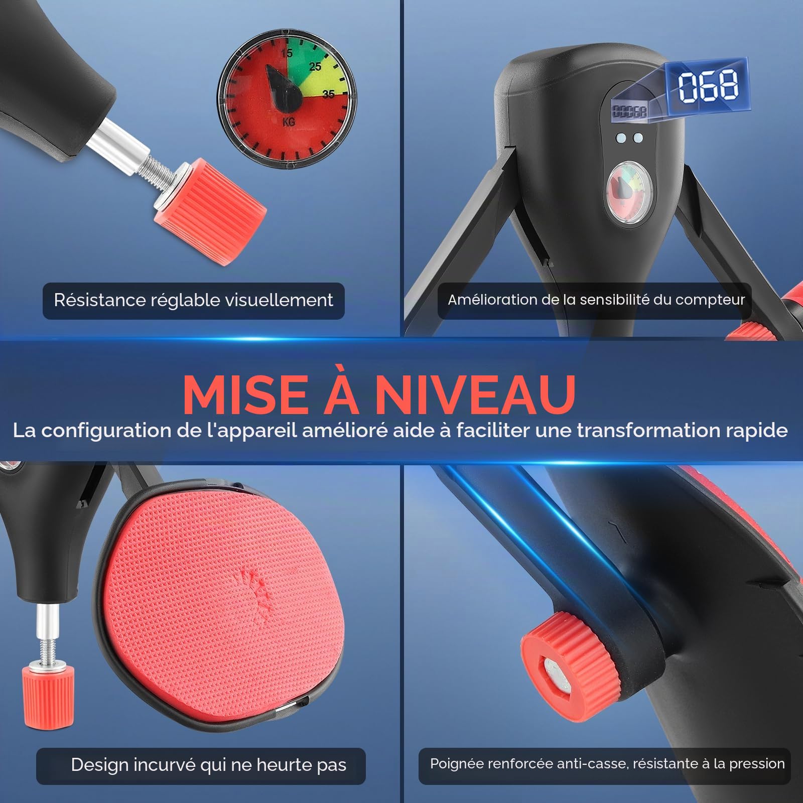 Thigh Trainer Pelvic - Résistance réglable de 0 à 77 lbs - avec Sangles de Jambes Fixes et poignée remplaçable - Équipement d'entraînement de Force pour Les Hanches et Les Bras