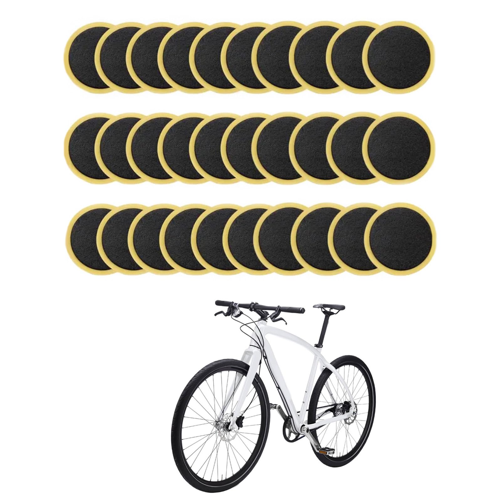 EXCBIOZ 30 Pcs Glueless Bike Tire Puncture Repair Patches Bicycles Tire Patches Portable Bike Tyre Tire Inner Tube Puncture Patches