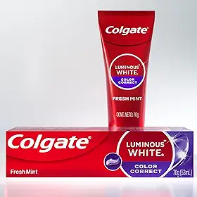 Colgate Creme Dental Clareador, Luminous White, Color Correct, 70g