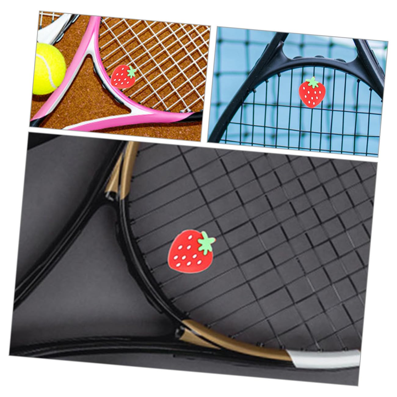 Toddmomy Silikon Tennis Schläger Dämpfer Erdbeerform Effektive Vibrationsdämpfer Für Tennisschläger Leicht Langlebig Und Installieren Für Tennisfreunde Und Familie