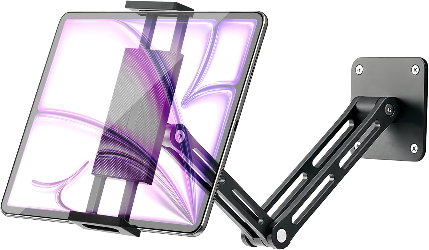Tablet Wall Mount Holder for iPad, Aluminium Foldable Arm, Used in Kitchen, Under Cabinet, Home Gym, for iPad Pro/Air/Mini/Samsung Galaxy Tab/4.7-13" Phones & Tablets (Tablet Wall Mount)
