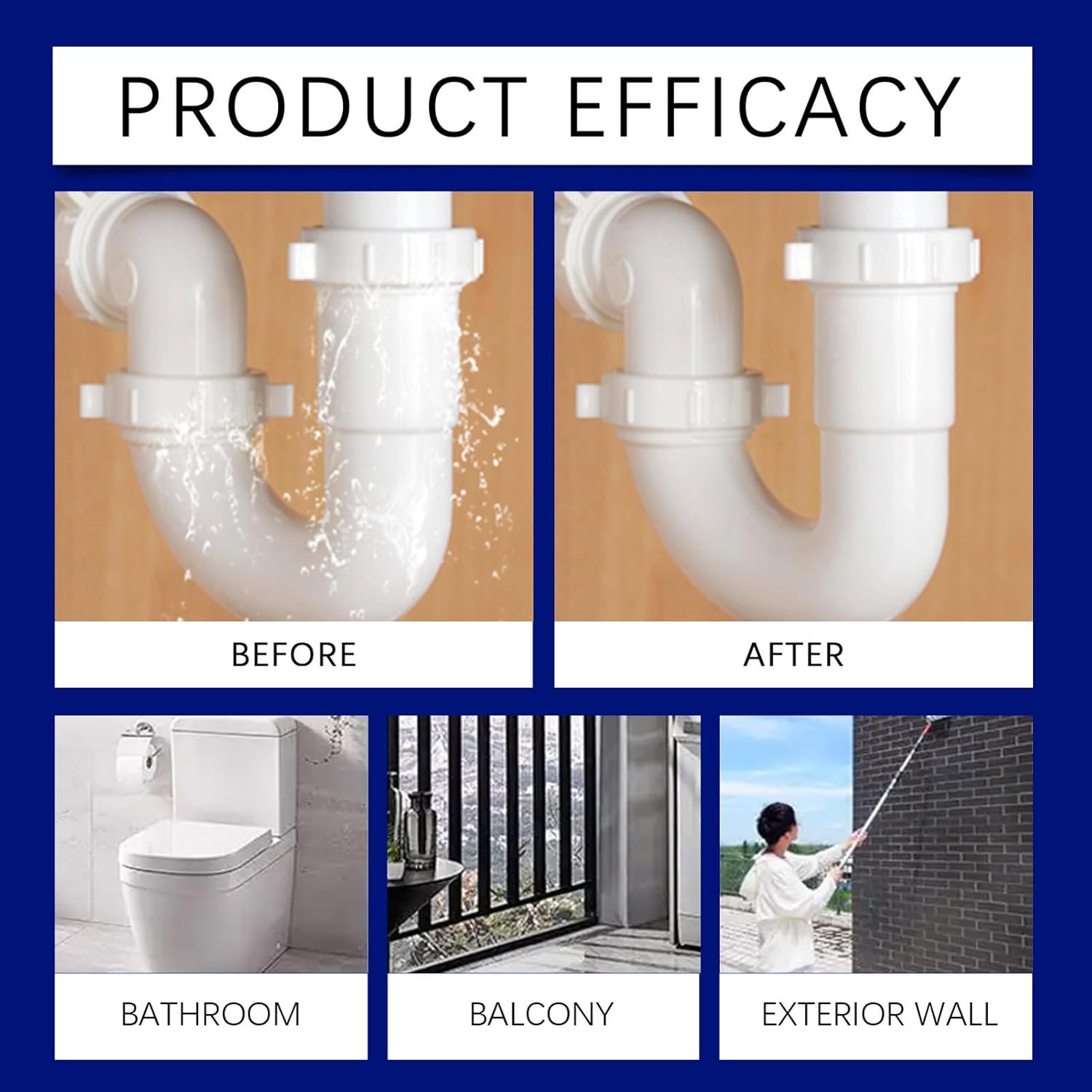 Leak Repair Cream Spray, Leak Repair Waterproof Sealant Spray, Waterproof Sealing Sprays with Brush for Roofs, Window Sill, & Toilet (3,Transparent)