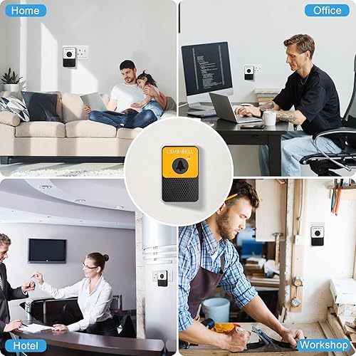 Miniatura 5 de LSHBBELL Timbre inalámbrico, kit de timbres de intercomunicador dúplex completo, manos libres, 8 niveles de volumen, rango de 1000 pies,